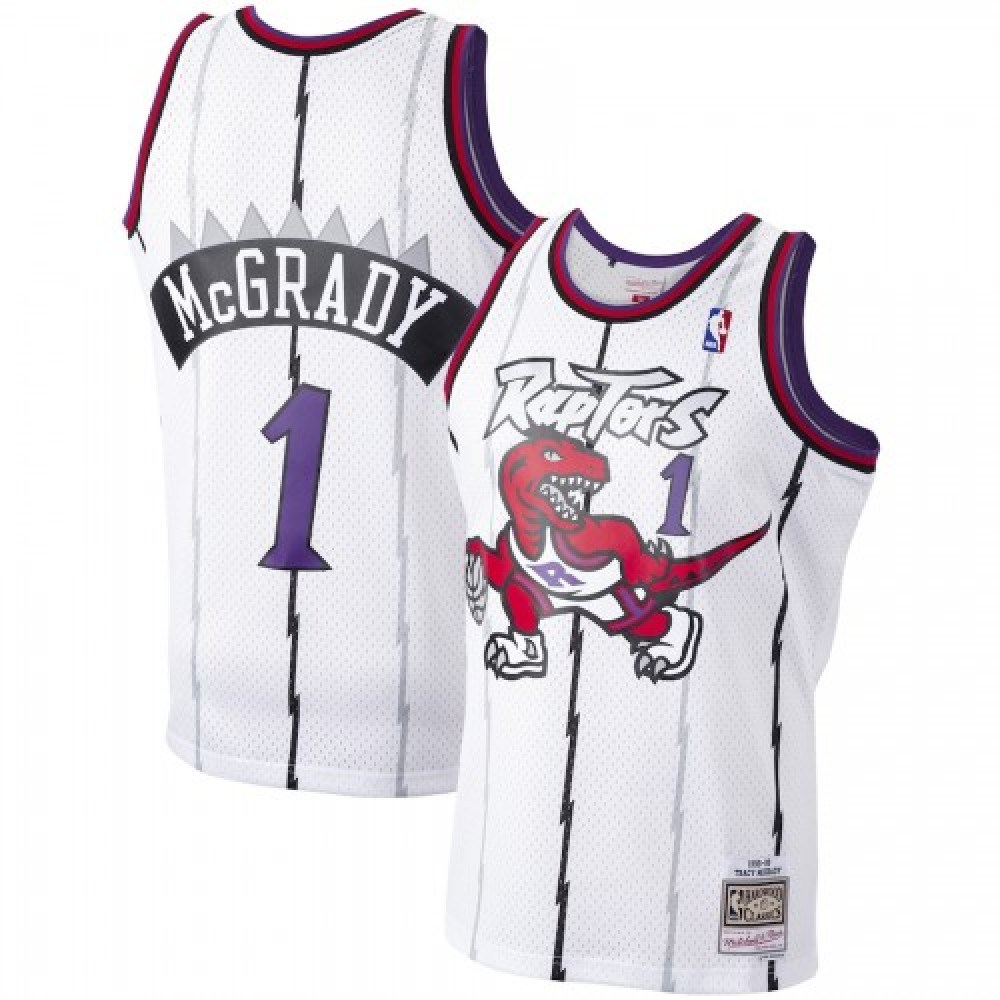 Men's Toronto Raptors Tracy McGrady #1 White 1998-99 Hardwood Classics Swingman Jersey-Pro Kit Vault | Brand New 26/27 Sports Jerseys